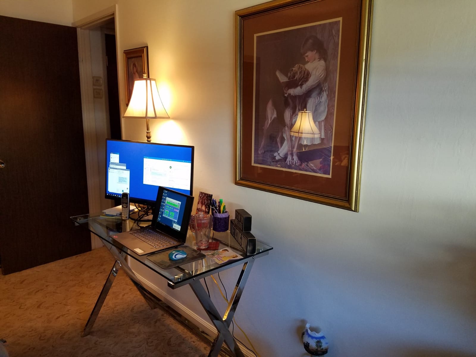 Glass Computer Desk, Small Modern - Gaming, Study and Workstation Desks for Small Spaces 43.3