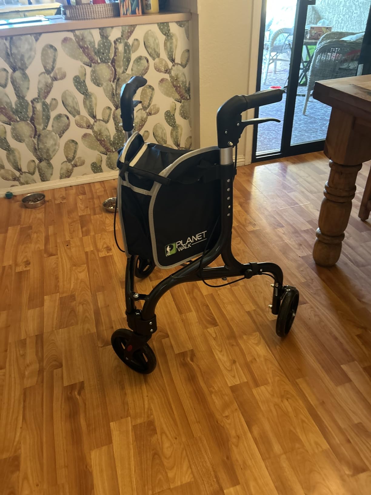 PLANETWALK Premium 3 Wheel Rollator Walker for Seniors – Ultra Lightweight Foldable Aluminum Mobility Aid with Height Adjustable Handle and 7.5 Inch Wheels, Brilliant Red customer photo 2