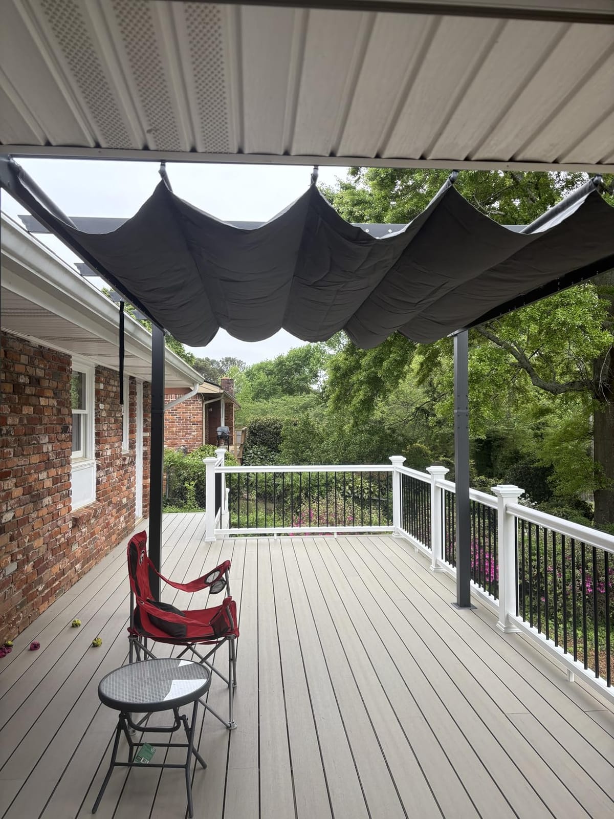 PURPLE LEAF Outdoor Retractable Pergola 10' X 12' Canopy Aluminum, Beige customer photo 2