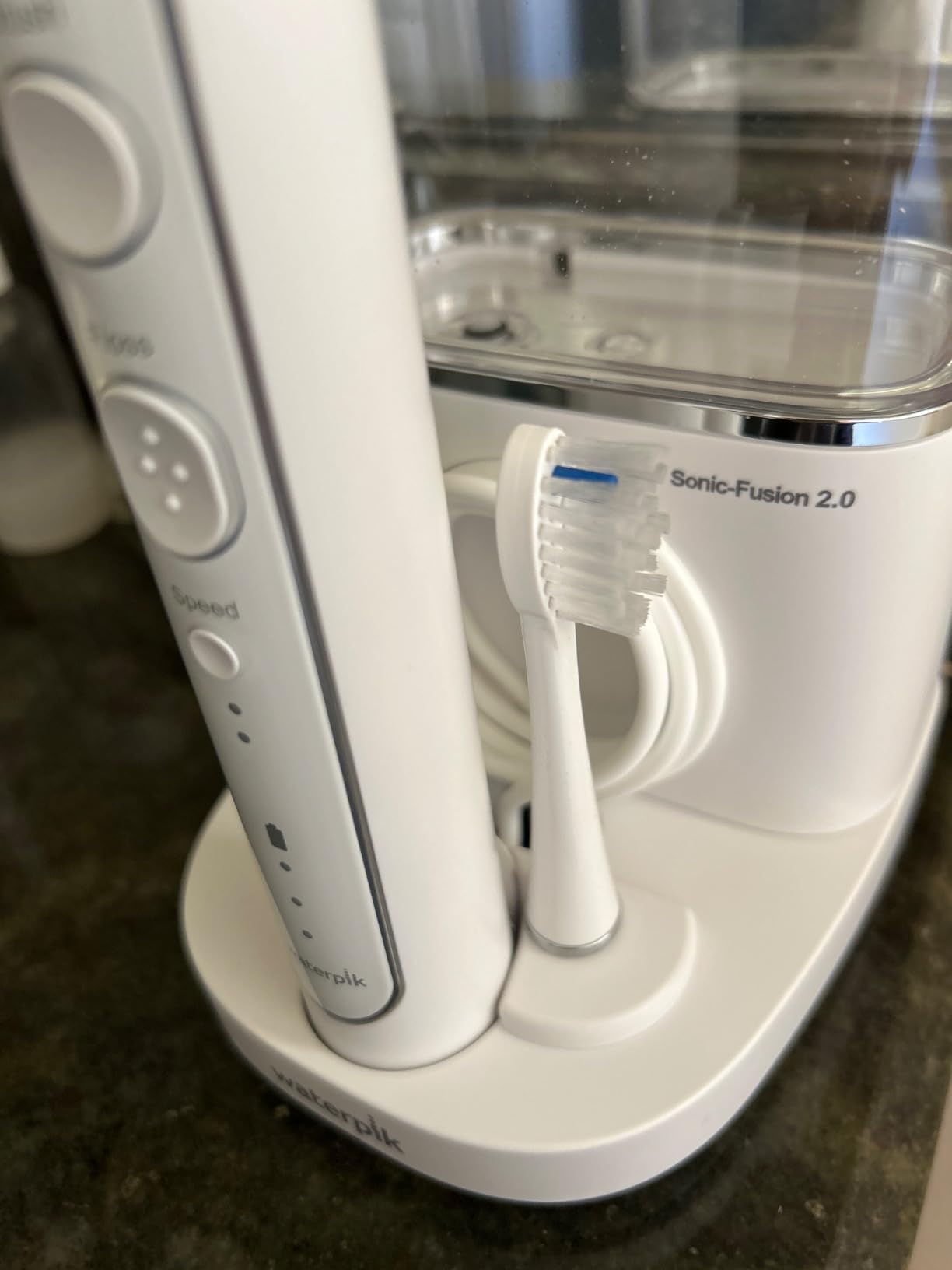 Waterpik Sonic-Fusion Flossing Electric Toothbrush Water Flosser, Black customer photo 1