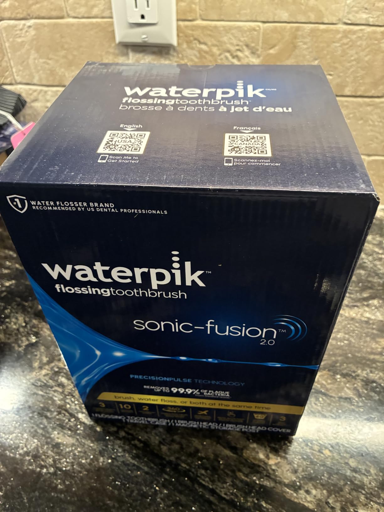 Waterpik Sonic-Fusion Flossing Electric Toothbrush Water Flosser, Black customer photo 2