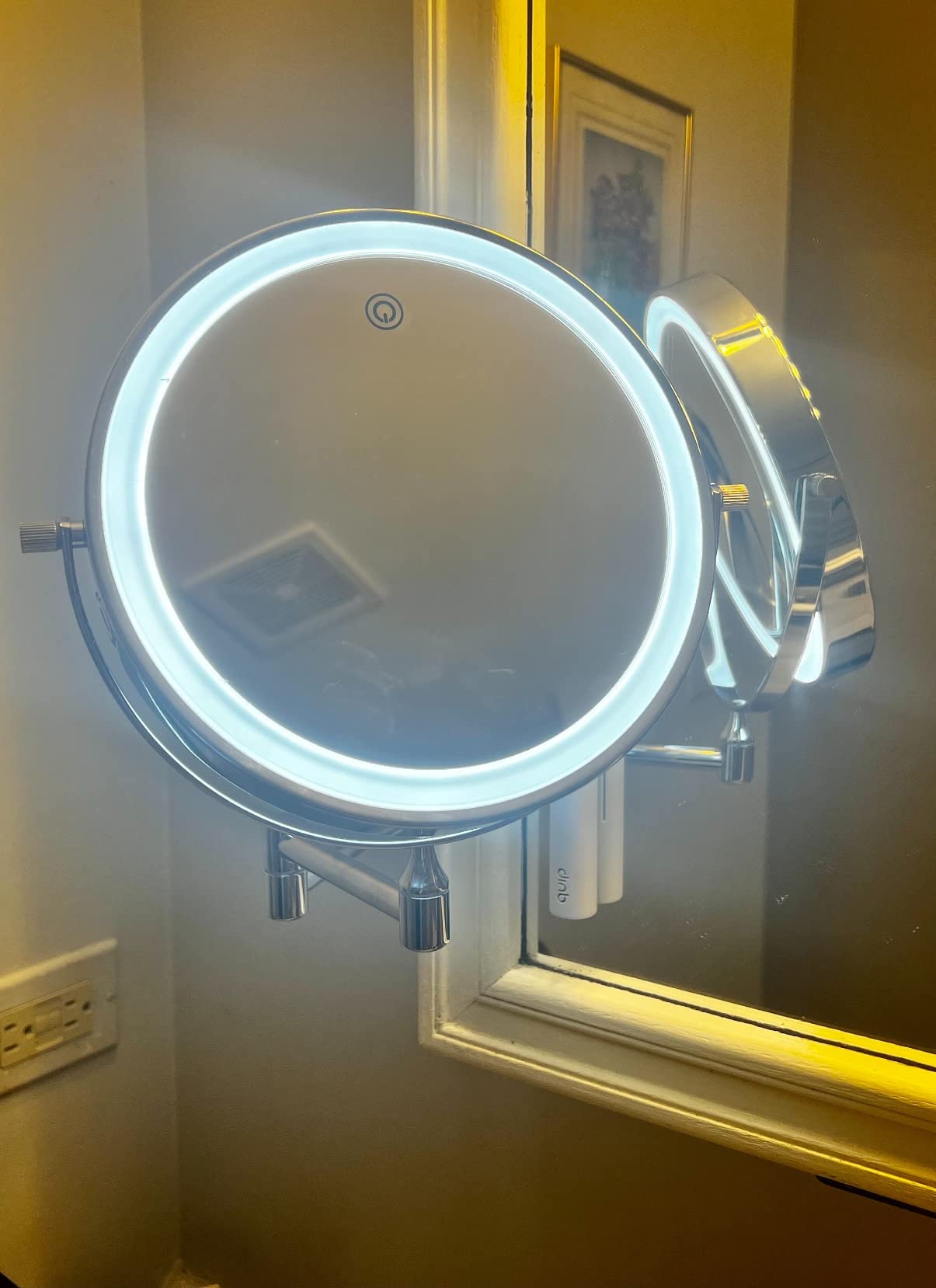 FUNTOUCH 5000mAh Rechargeable Wall Mounted Lighted Makeup Mirror 1X30X customer photo 2