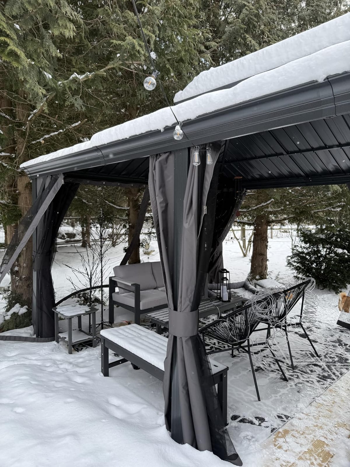 Domi 10x12 Hardtop Gazebo Aluminum Frame, for Outdoor Patios, Wood Looking customer photo 1