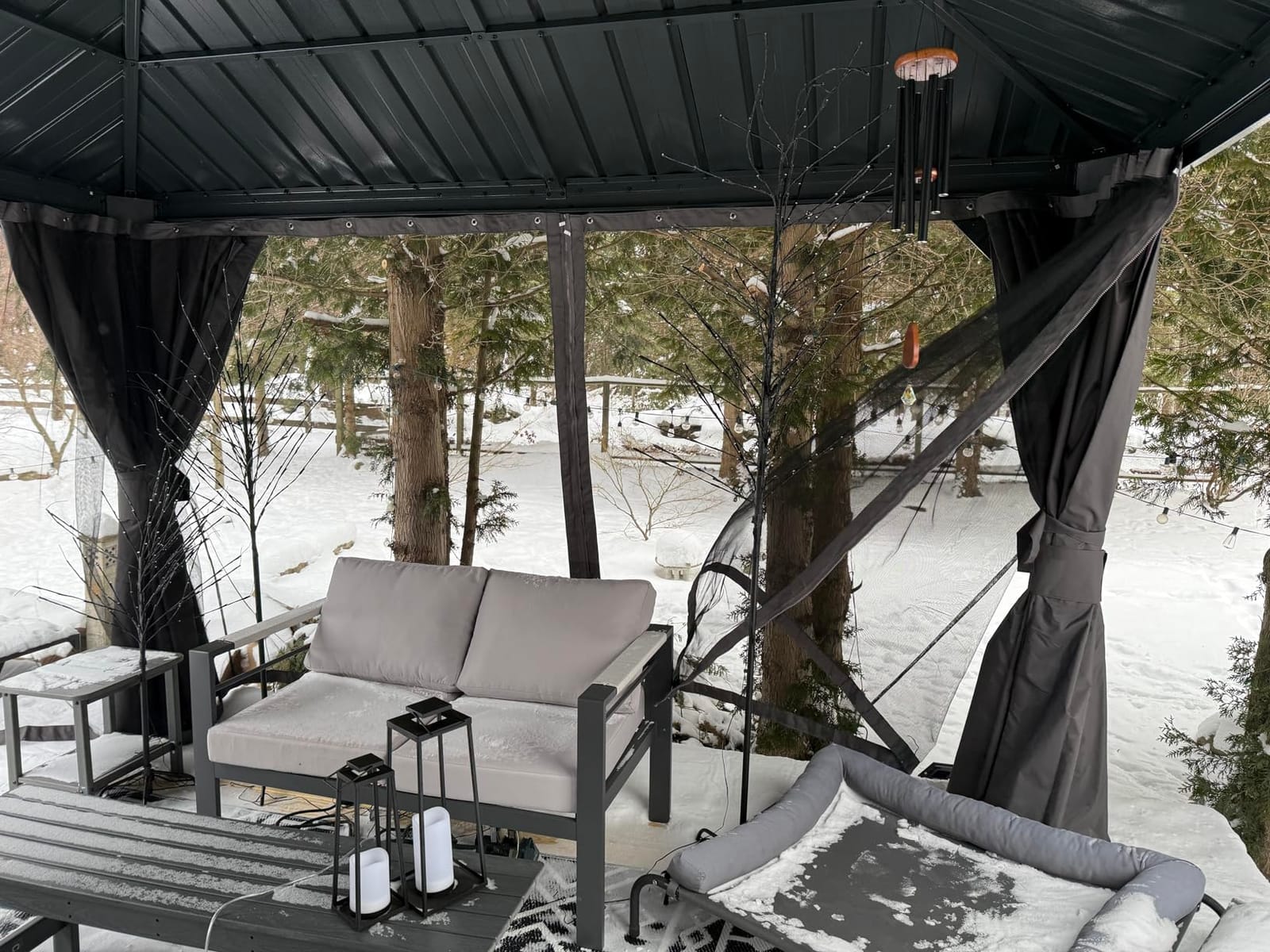 Domi 10x12 Hardtop Gazebo Aluminum Frame, for Outdoor Patios, Wood Looking customer photo 2