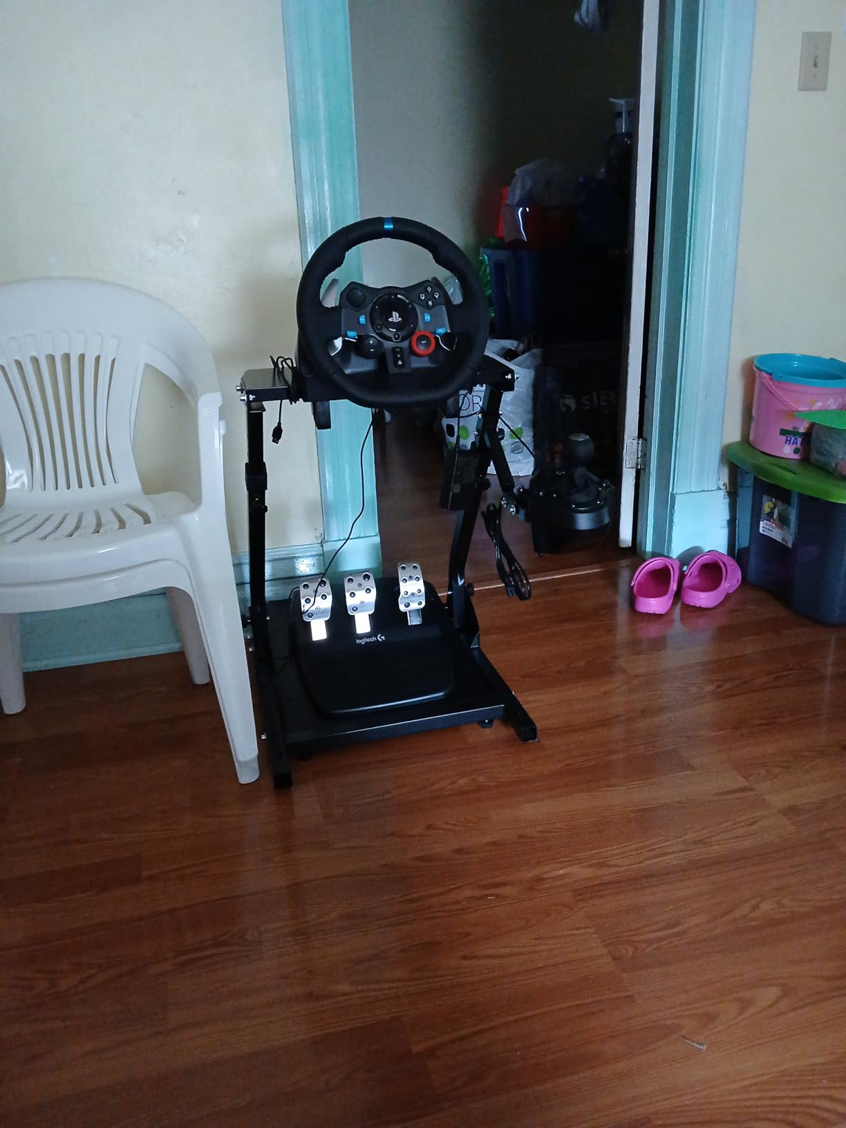 CXRCY Racing Wheel Stand, Adj Height & Foldable for G920 G29 G27 G25 customer photo 2