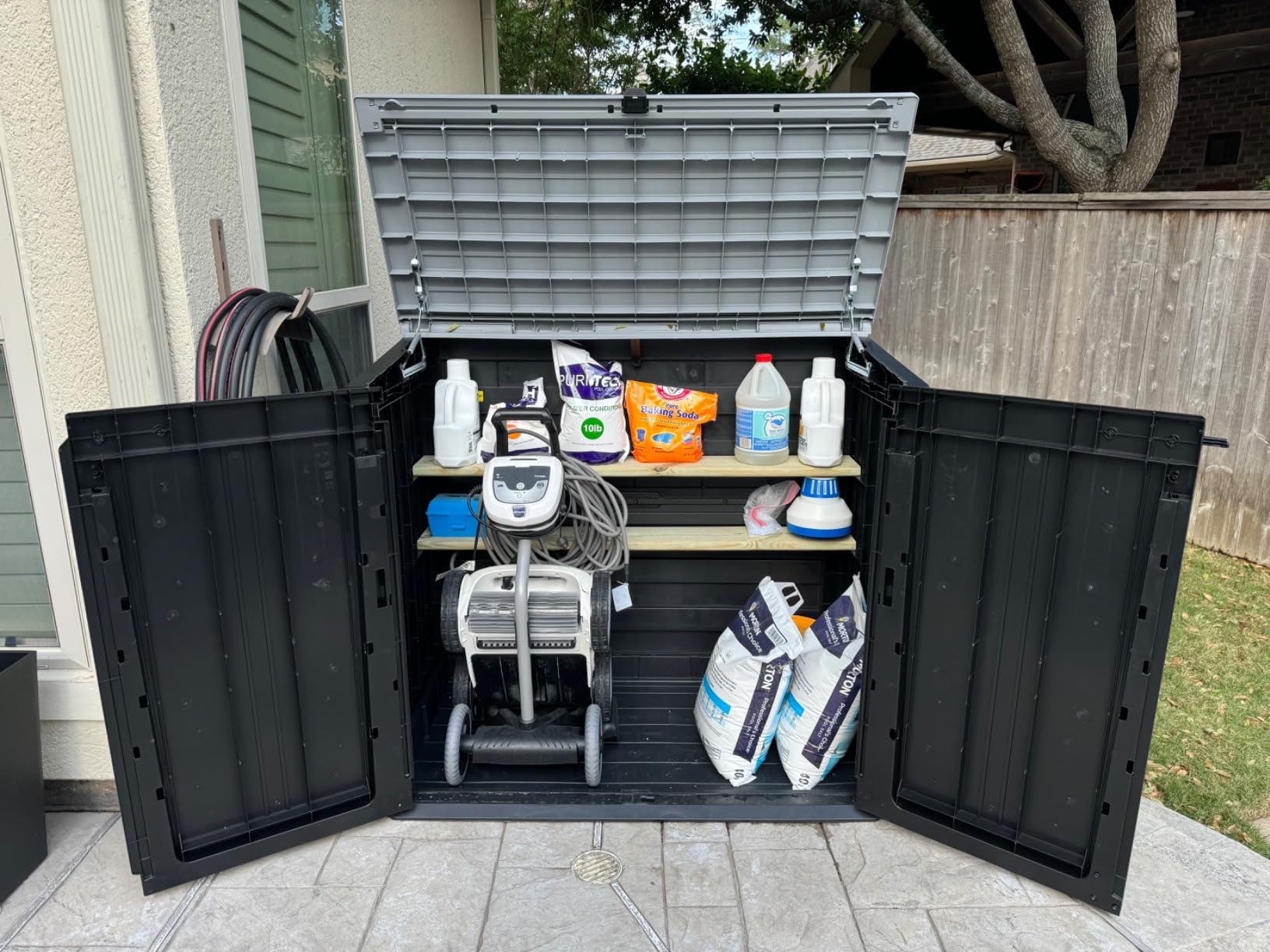 Keter Store-It-Out Prime 4.3 x 3.7 ft. Outdoor Resin Storage Shed with Easy Lift Hinges, Perfect for Yard Tools, Pool Floats and Garden Accessories, Black customer photo 2