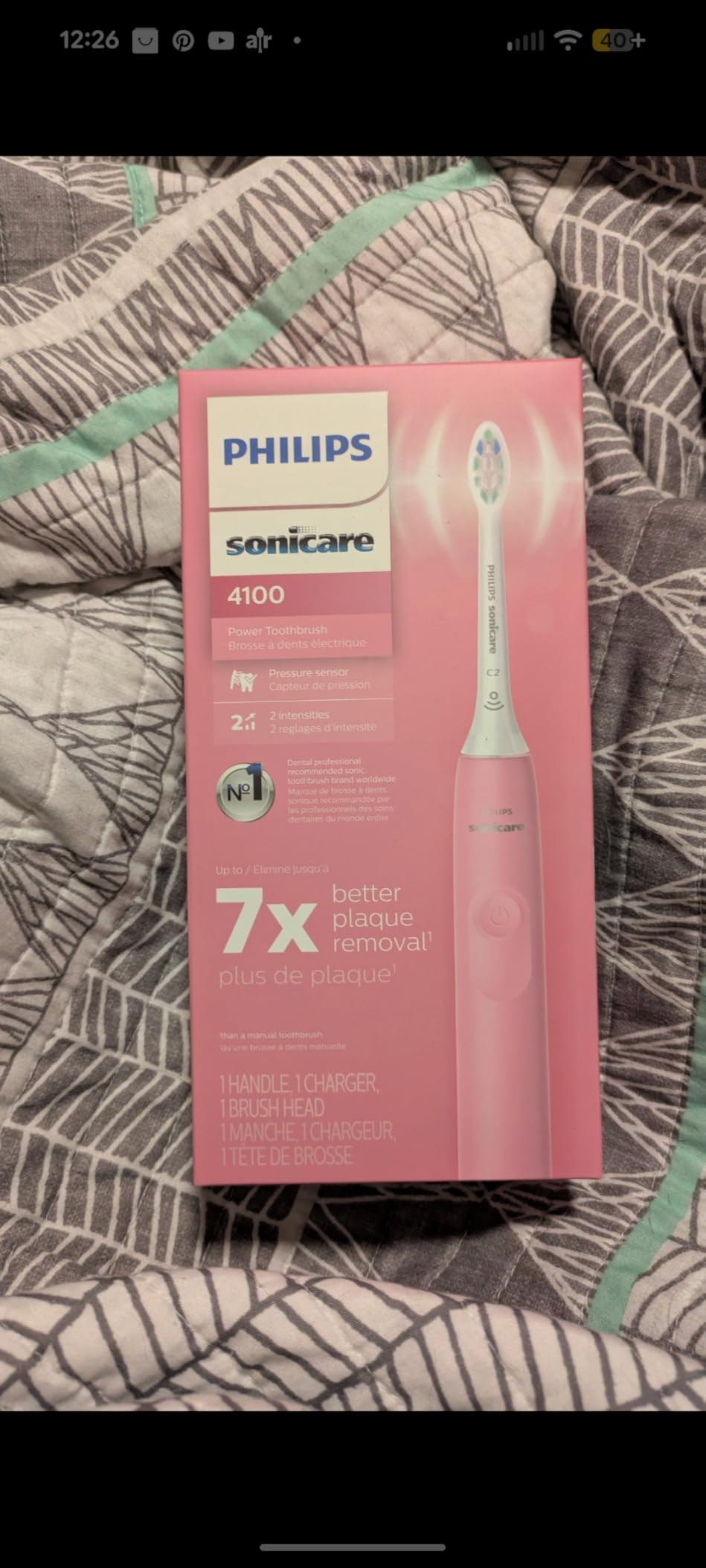 Philips Sonicare 4100 Rechargeable Electric Toothbrush, Deep Pink customer photo 2