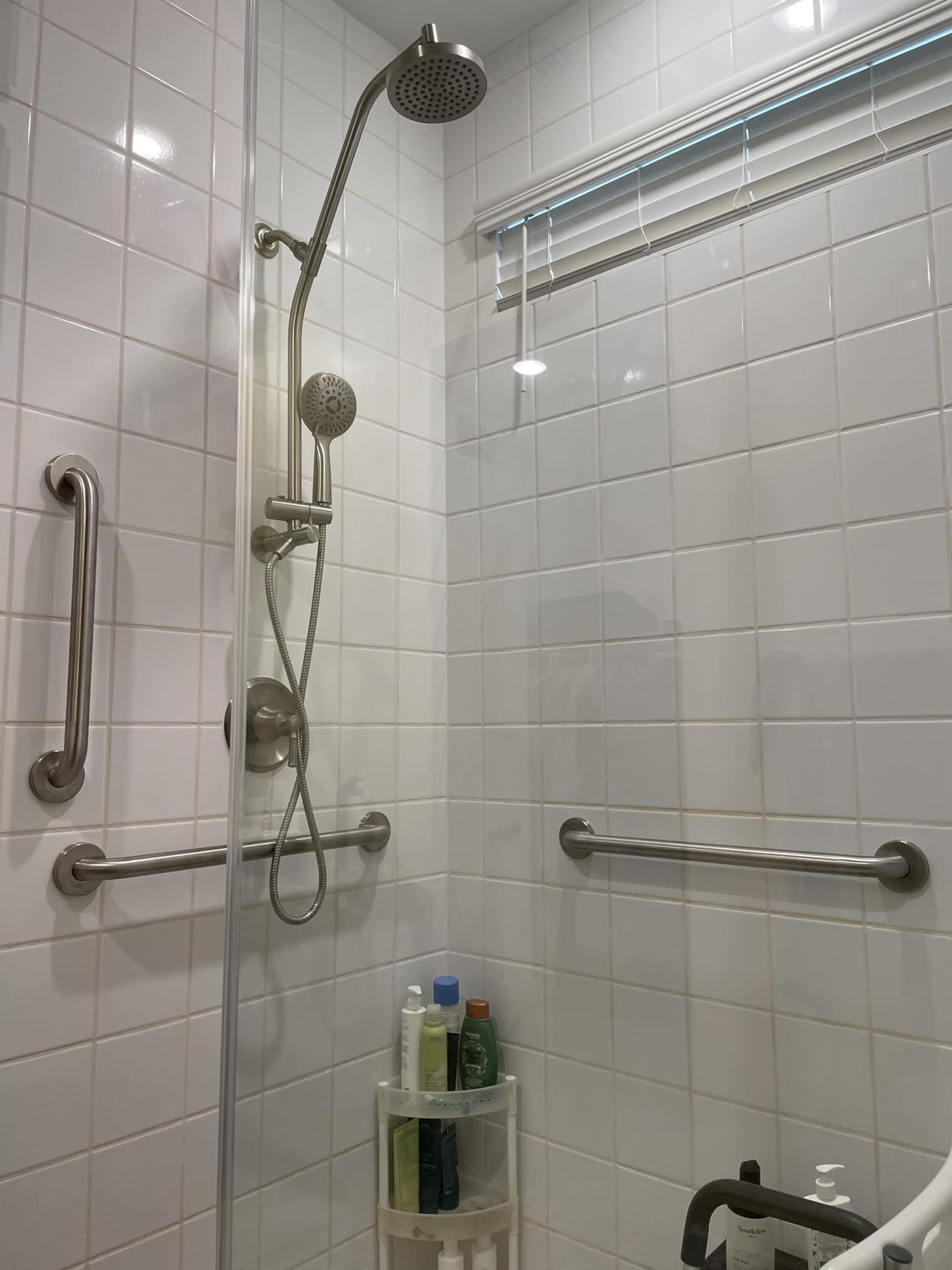 18 Inch Knurled Shower Grab Bar, Brushed Nickel, 2 Pack customer photo 2
