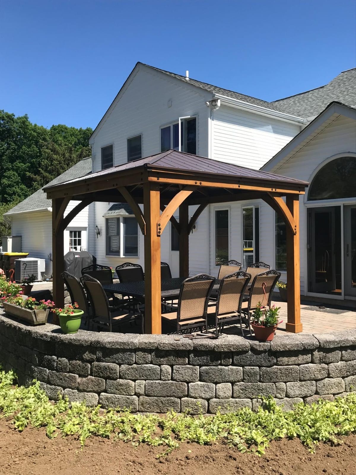 Yardistry 10 x 12 Meridian Cedar Wood Gazebo Pavilion for Patios, Decks, Garden, Backyard, Durable, Aluminum Roof customer photo 1