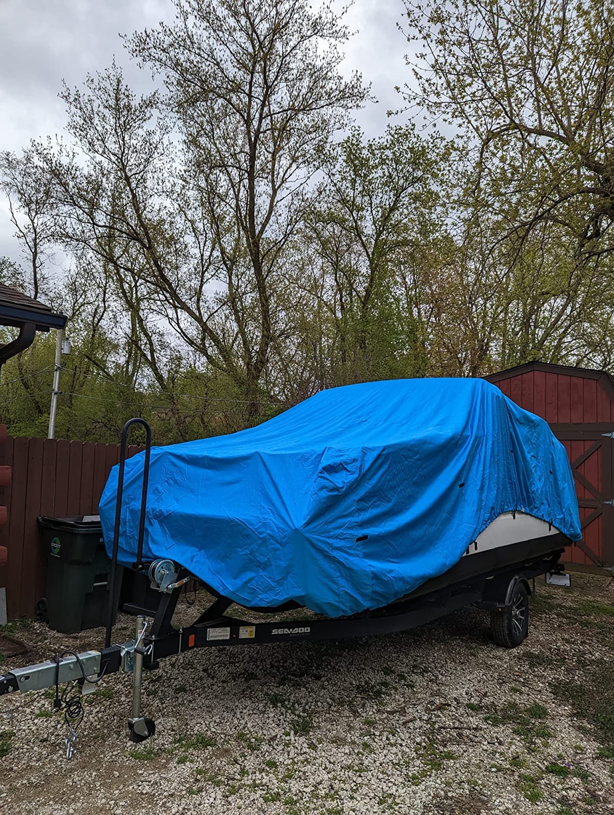 Seal Skin Covers Heavy-Duty Pontoon Boat Cover, Waterproof & UV Resistant, Fits 20'-23'L x 102