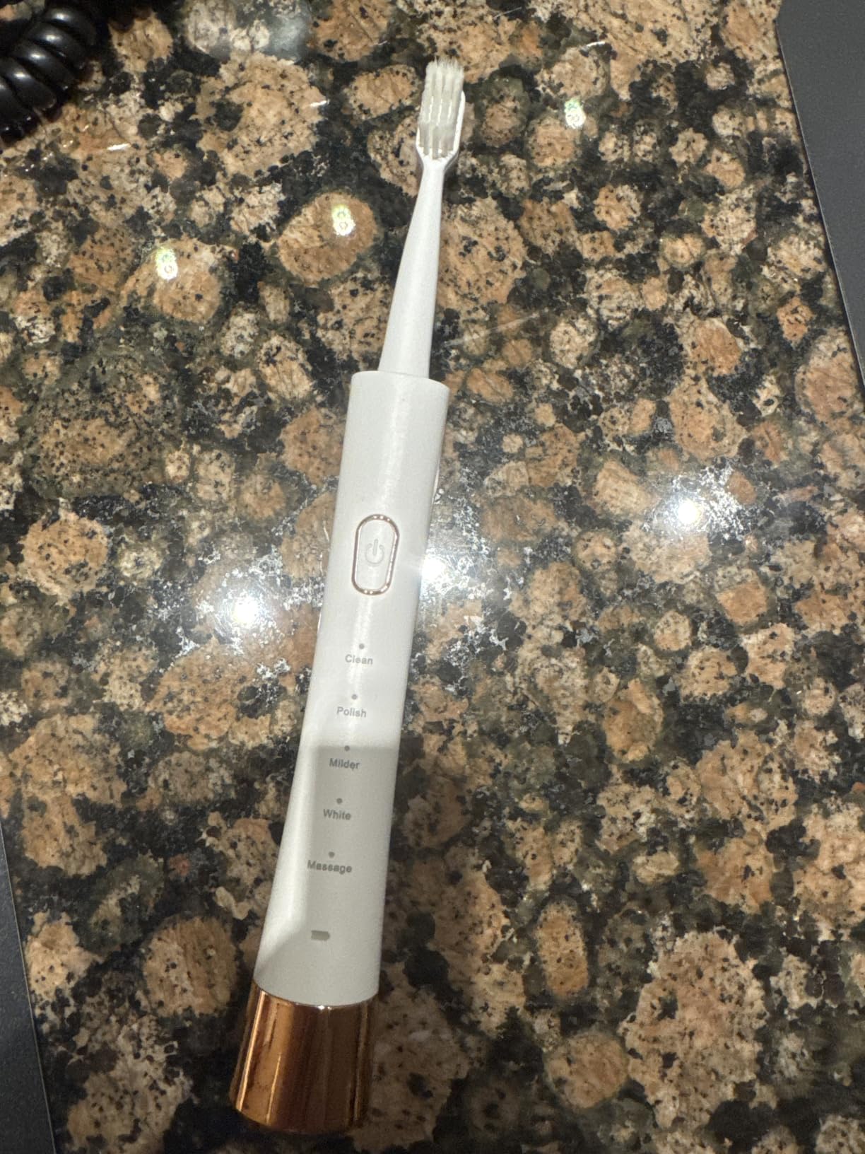 AJELU USB Rechargeable Sonic Electric Toothbrush for Adults, Powered Motor High Vibration Teeth & Gum Care, Soft Dupont Brush Heads, 2 Minutes Timer 5 Modes, Green customer photo 2