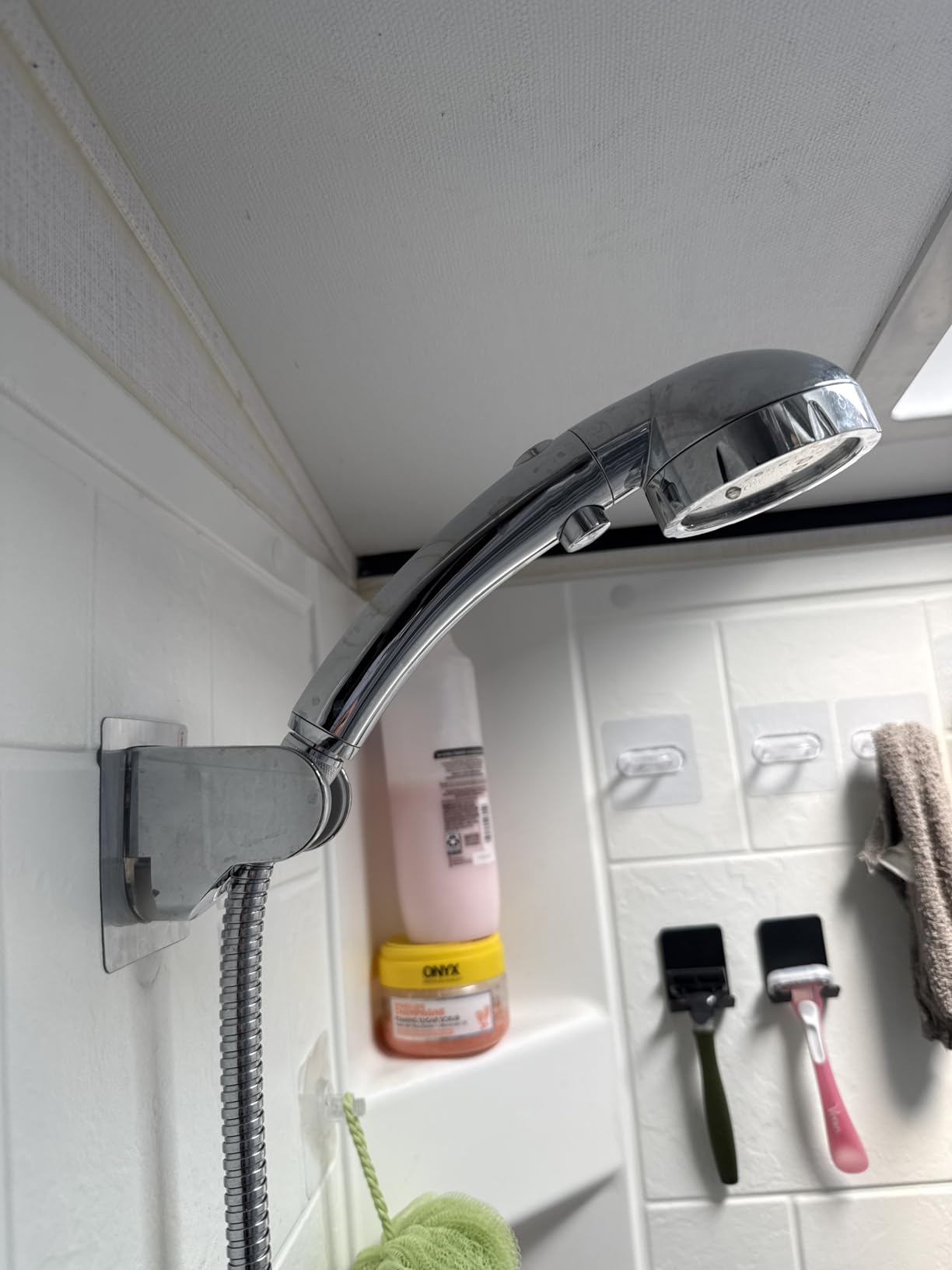 HANLIAN Chrome On/Off High Pressure Handheld Shower Head for RV Camper customer photo 2