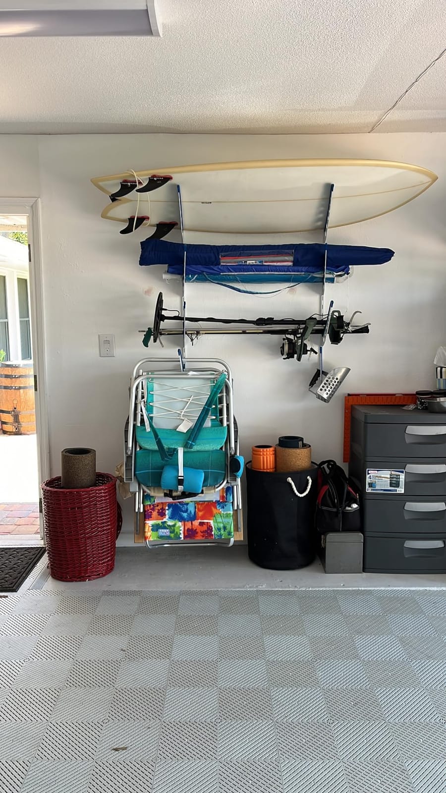 StoreYourBoard Surfboard Wall Mount Rack, Holds 4 Boards, Padded Arms customer photo 2