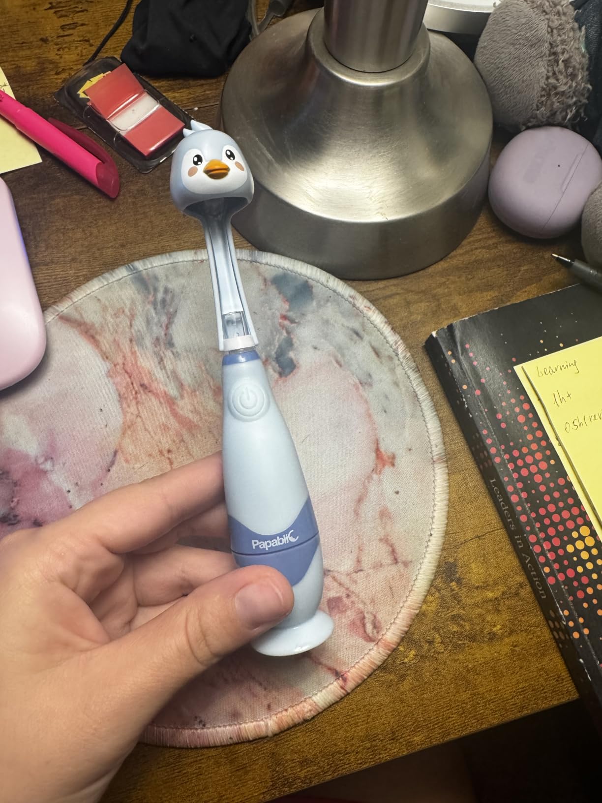 Papablic Toddler Sonic Electric Kids Toothbrush for Ages 1-3, Dinosaur(Max) customer photo 2