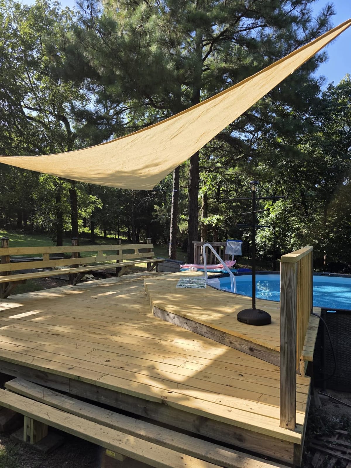 Amgo 16' x 16' x 22.6' Beige Triangle Sun Shade Sail for Patio customer photo 2