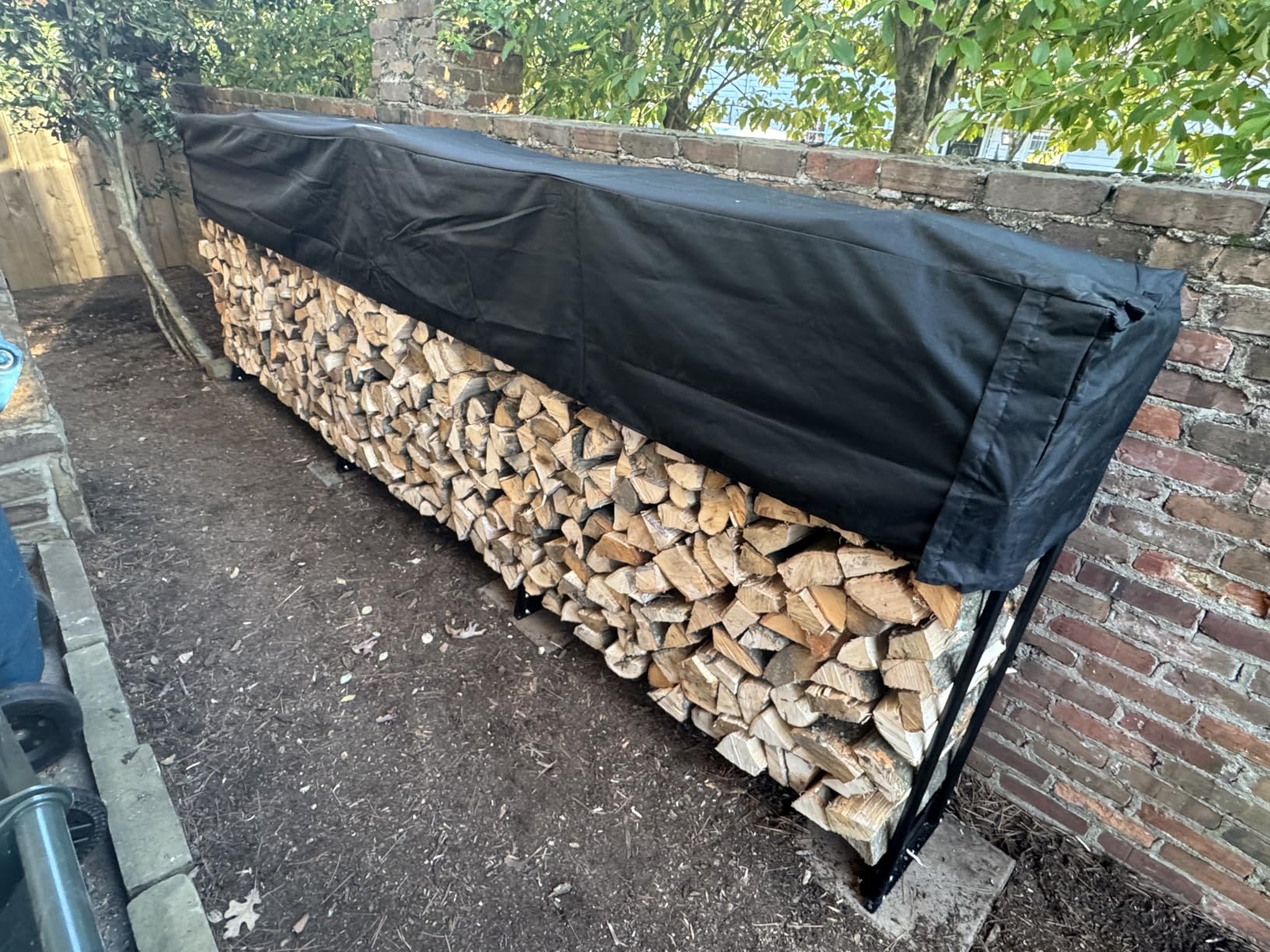 VEVOR 12.7FT Outdoor Firewood Rack with Cover, Firewood Holder for 3/4 Cord customer photo 2