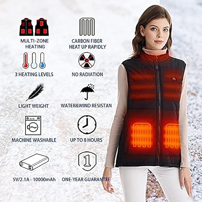 Heated Vest, Lightweight Heated Jacket 8 Heating Zones with Battery Warming Clothes Heating Vest for Men Women customer photo 1