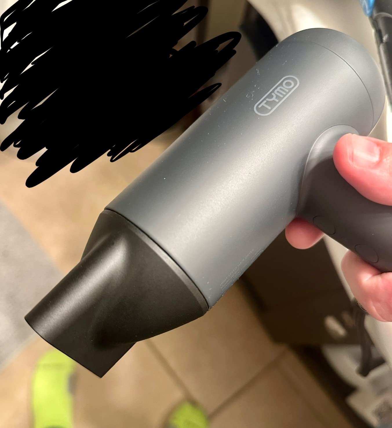 TYMO Ionic Hair Dryer for Women, Professional Blow Dryer with 110000 RPM Brushless Motor for Fast Drying, Travel Lightweight AIRHYPE Lite Hairdryer, Low Noise, 4 Temps & 3 Speeds for Man, Silver customer photo 1