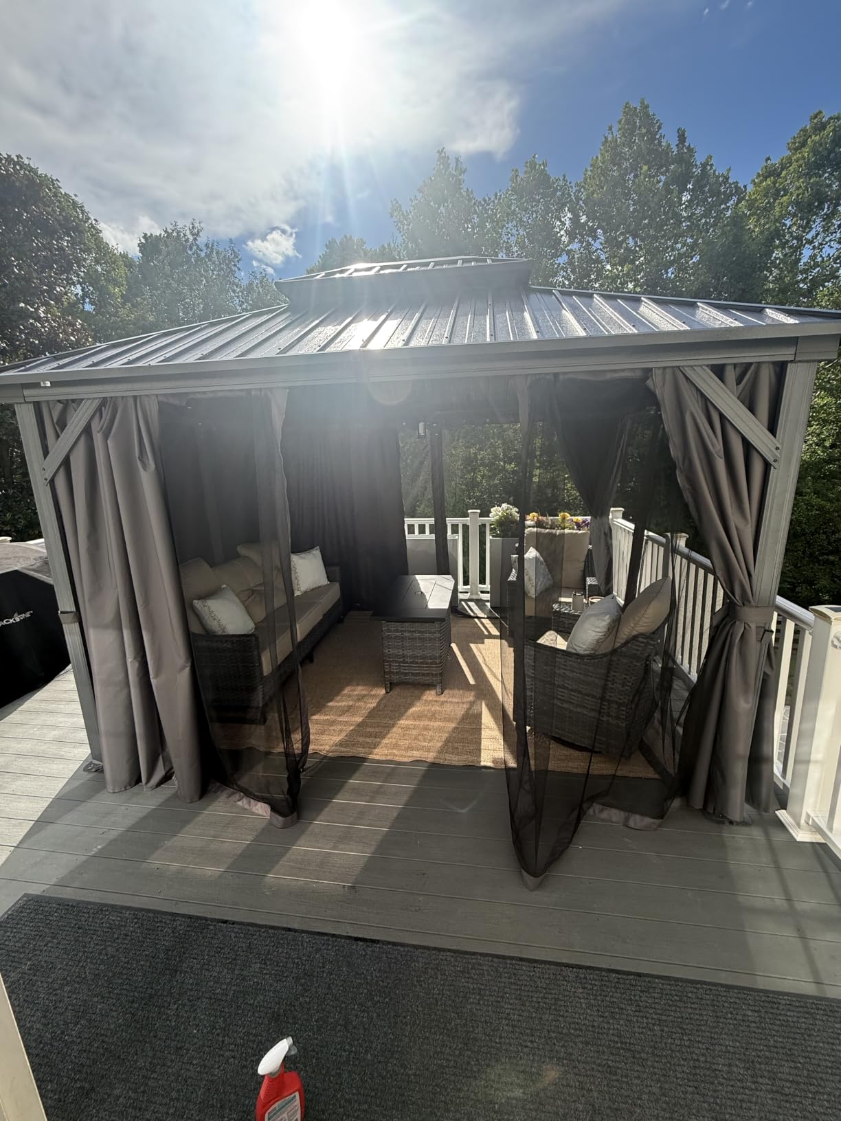 Domi 12'X16' Metal Outdoor Gazebo, Hardtop Gazebos for Patio, Backyard customer photo 2