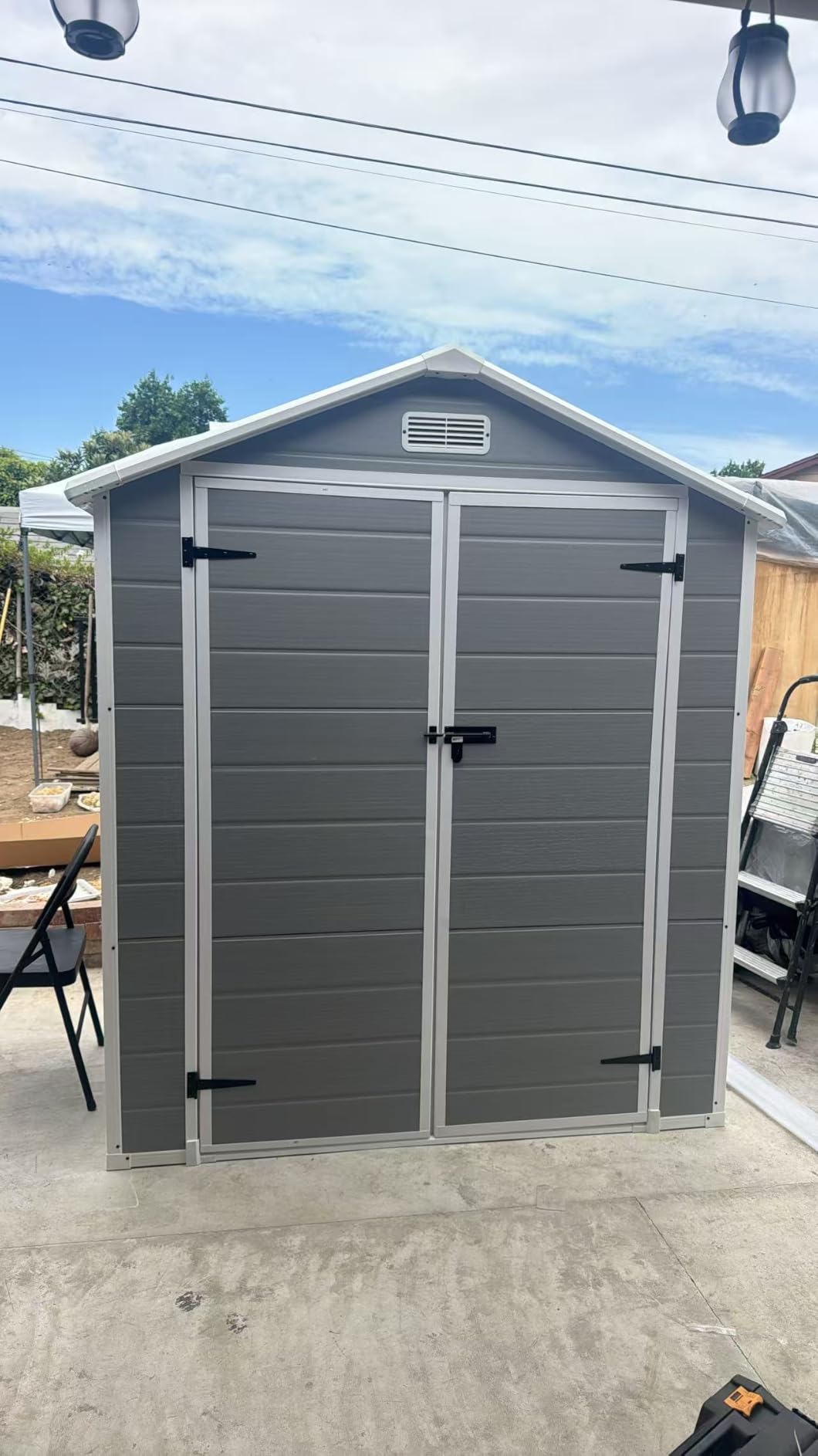Patiowell 8x6 FT Resin Outdoor Storage Shed with Floor, Beige customer photo 2