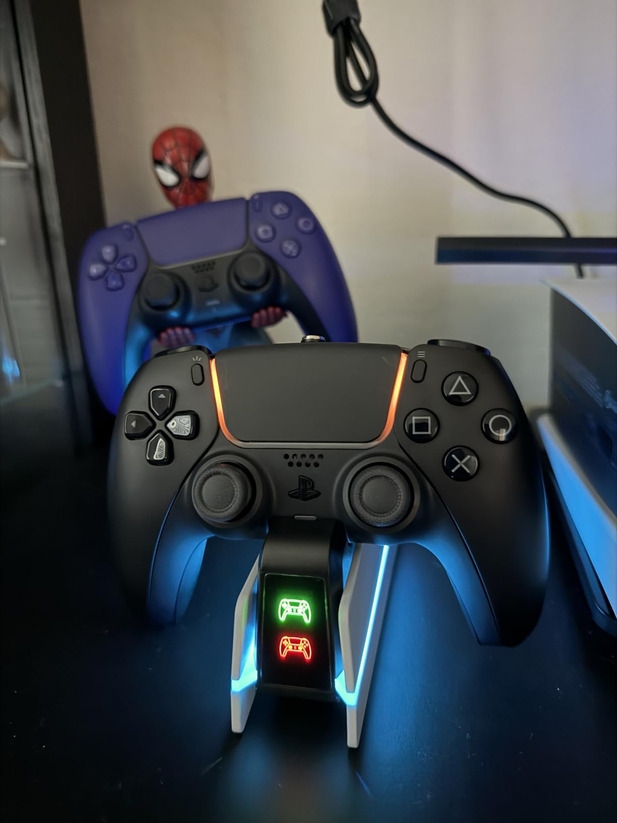 Charger Station for PS5 Controller - Charging Station for Dualsense/Edge Controller with 9 Color Led Light, Fast Charging Dock & Holder Charger Stand for PS5 Remote Accessories customer photo 1