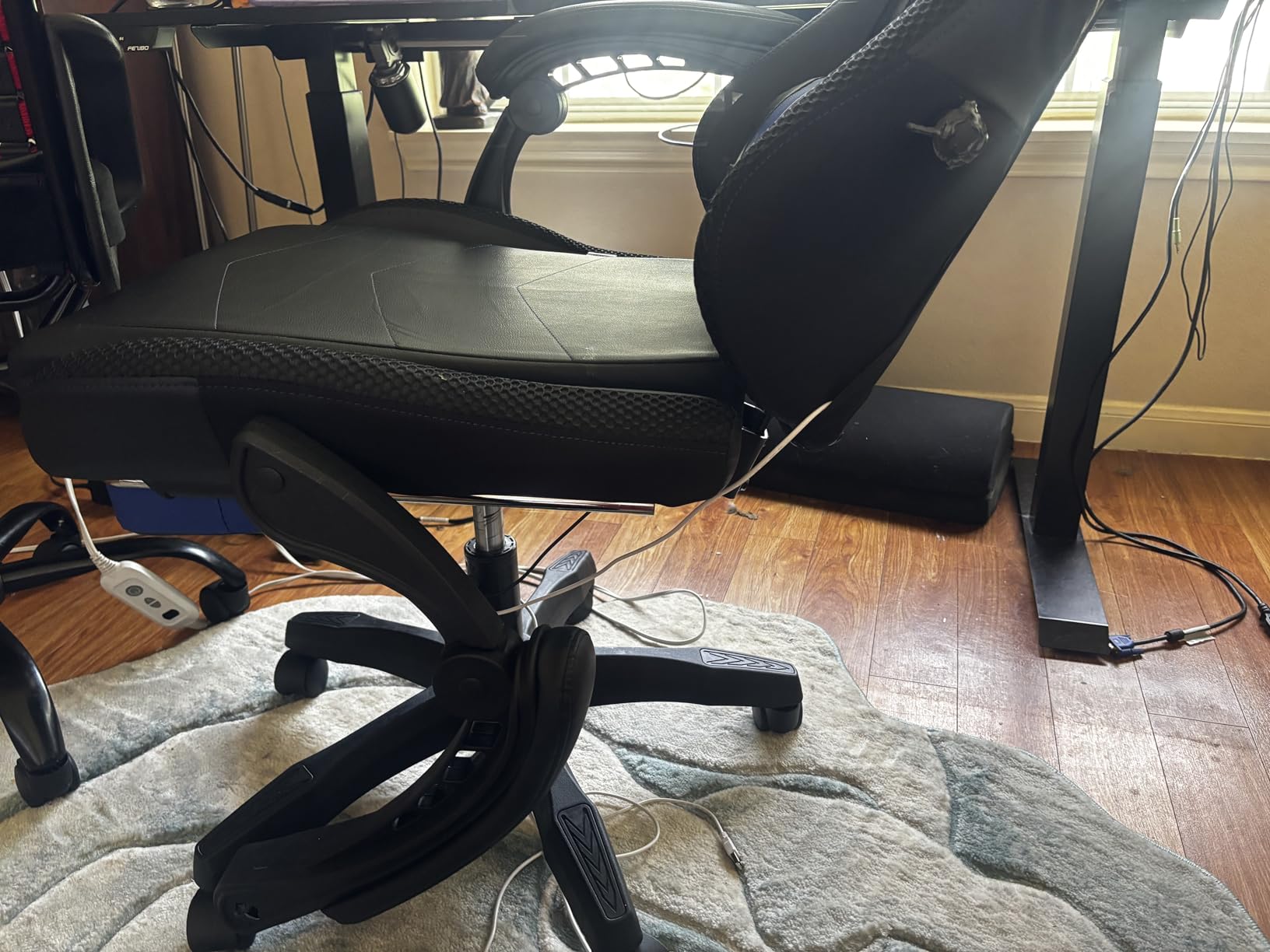 Czlolo Gaming Chair, Racing Style RGB LED Lights Gaming Chairs for Adults and Kids, Lumbar Massager Gamer Chair, High Back Reclining Computer Chair with Footrest and Headrest (Black/Red) customer photo 1