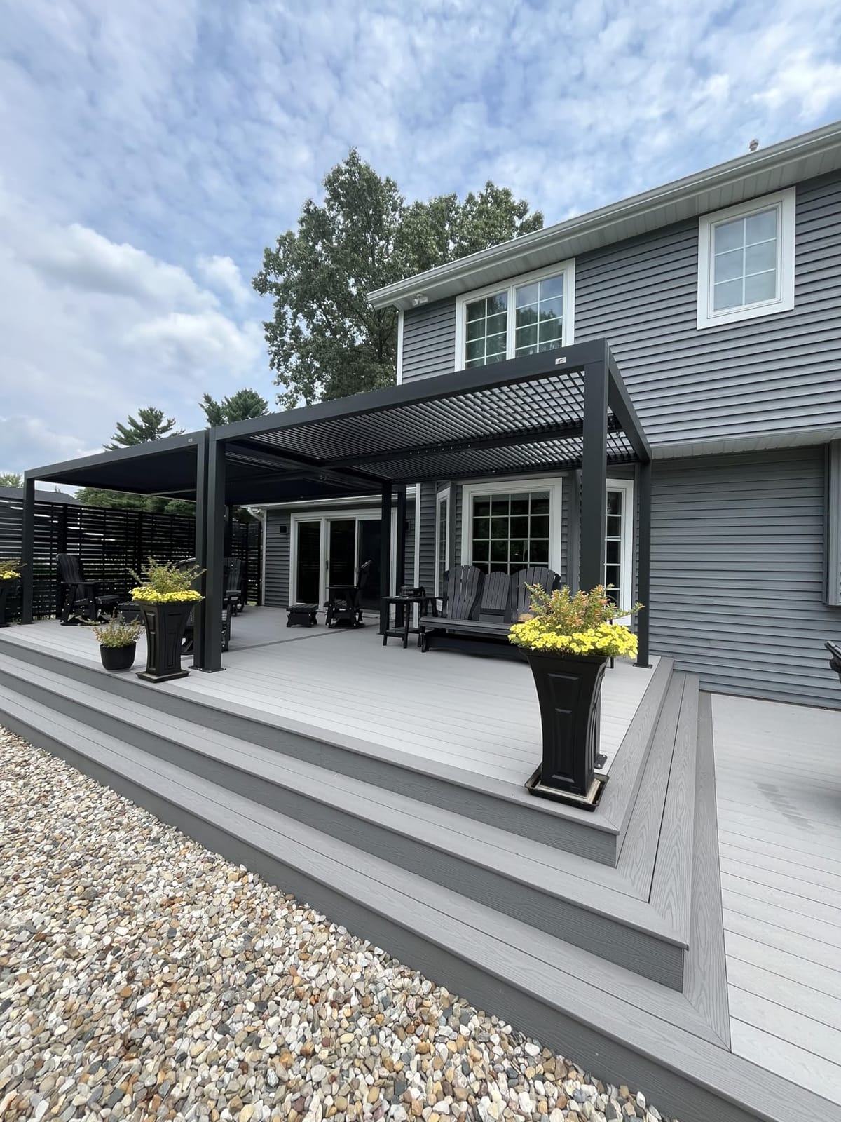 PURPLE LEAF Louvered Pergola 11' x 15' 94AS with Two Adjustable Roof Gray customer photo 1