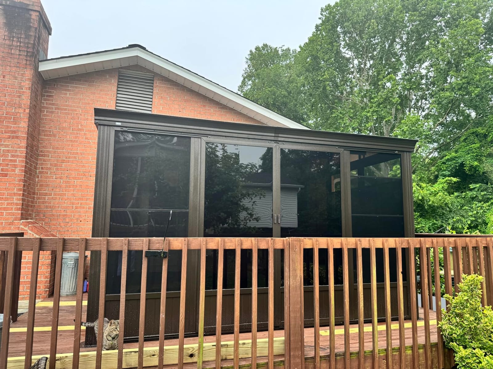 Domi 8x12FT Lean to Gazebo, Outdoor Hardtop Wall Mounted Gazebo with Sloping Galvanized Steel Roof, Aluminum Frame Mounted Pavilion with Netting and Curtain Included for Deck, Porch, Backyard customer photo 1