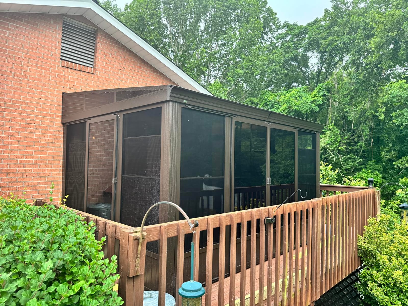 Domi 8x12FT Lean to Gazebo, Outdoor Hardtop Wall Mounted Gazebo with Sloping Galvanized Steel Roof, Aluminum Frame Mounted Pavilion with Netting and Curtain Included for Deck, Porch, Backyard customer photo 2