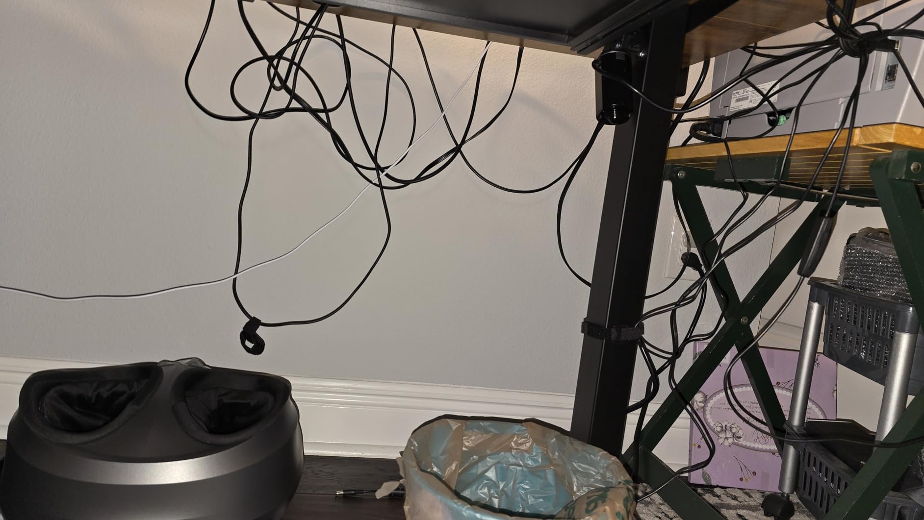 Cable Hider Raceway Kit, Magnetic Cable Management Under Desk with Upgraded Aesthetic Large Hole, Cord Organizer Kit for Hiding Computer, Gaming Desk, Network, Power Cord, TV - 4PCS 4x15.7in Black customer photo 1