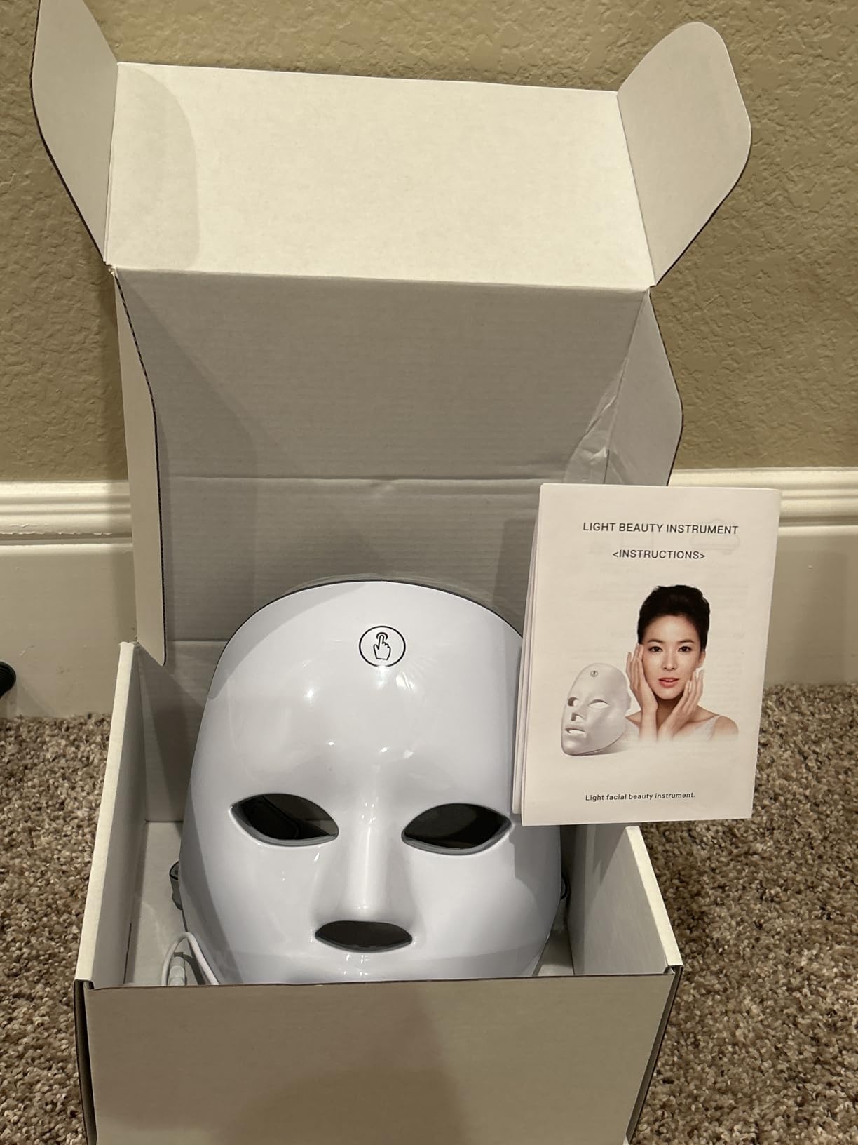 7-1 Colors Red Light Therapy For Face，LED Facial Skin Care Mask,Red Light Mask for Face, LED Facial Mask Light,Salon or Home,White. customer photo 1