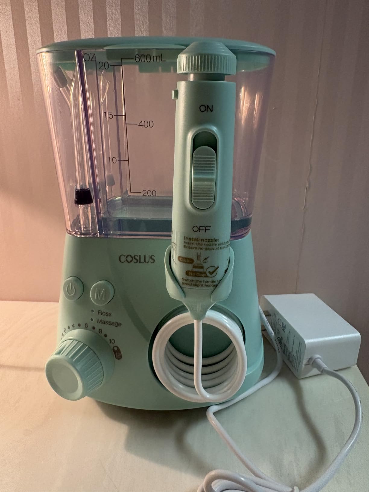 COSLUS E2 Water Dental Flosser for Teeth, Multi-User Family Use, Green customer photo 2