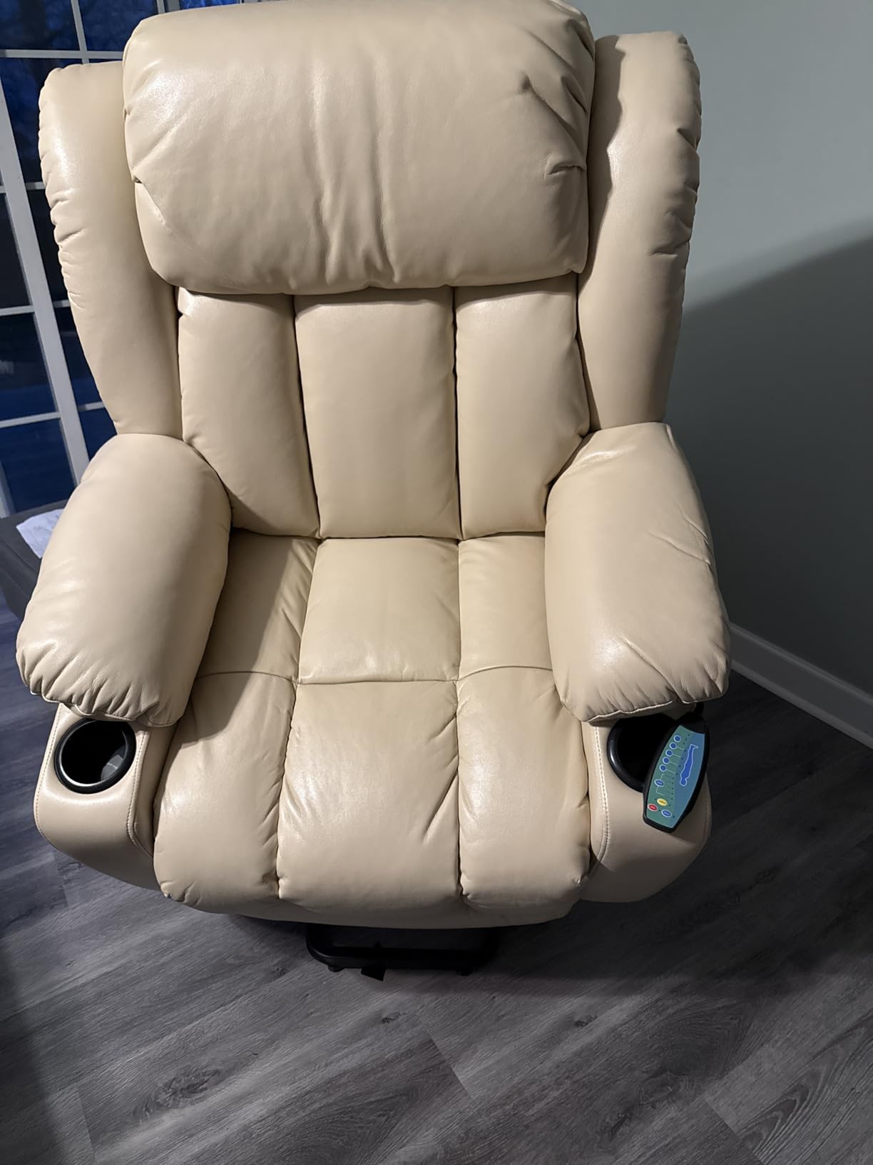 Power Lift Recliner Chair for Elderly, Leather (Cream) customer photo 2