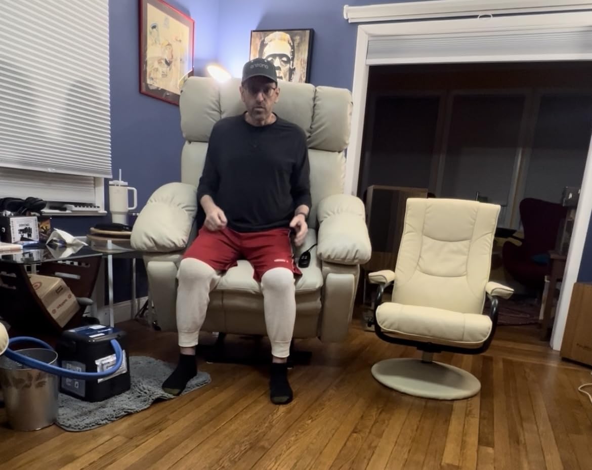 Dual Motor Power Lift Recliner Chair for Elderly,Infinite Position, Electric Lift Chair Recliner with Massage and Heat, Adjustable Headrest, USB&Type-C,Cup Holders,Faux Leather Black,Medium customer photo 1