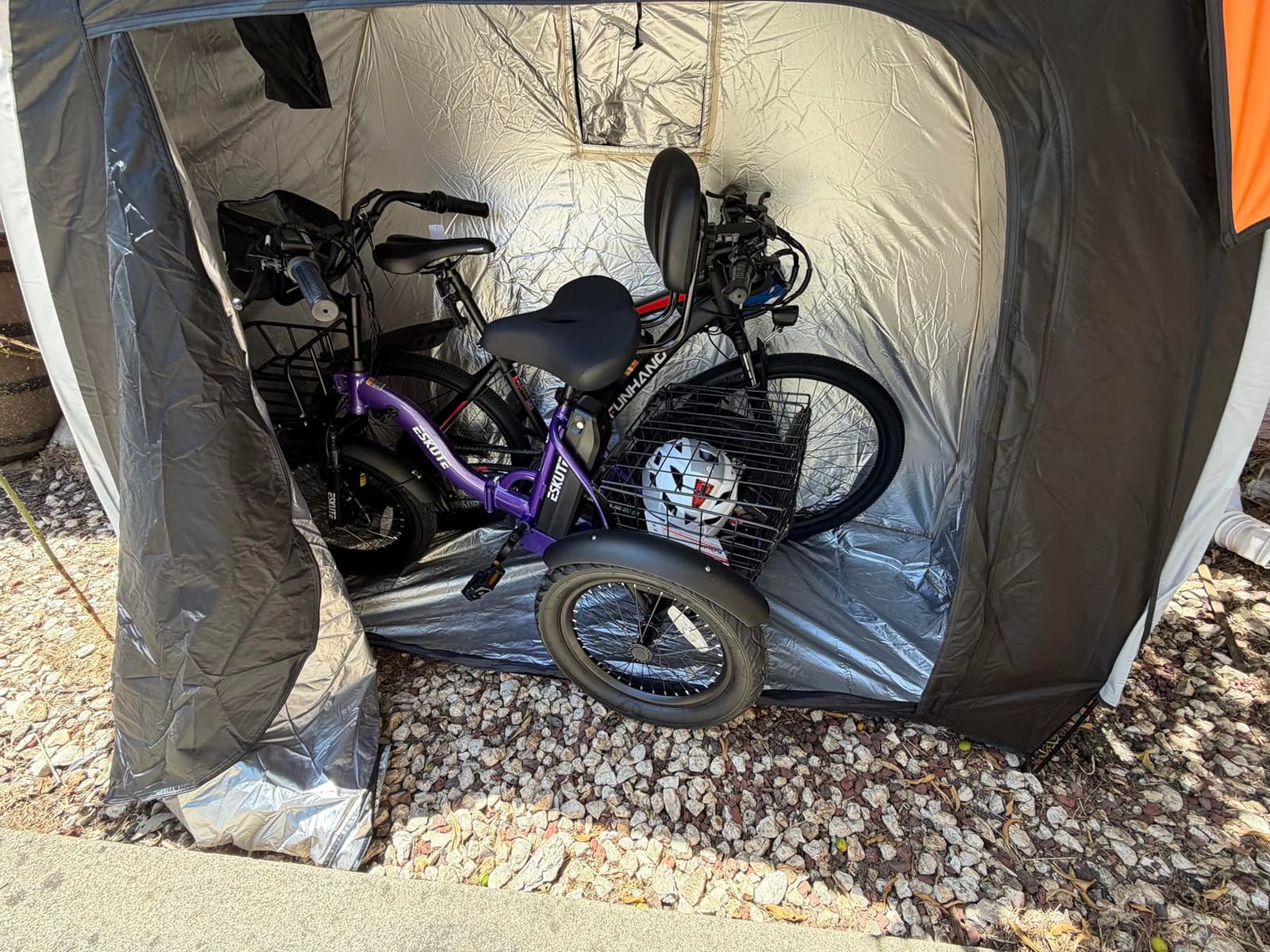 Upgraded Bike Tent with Rain Cover, Outdoor Storage Shed for 2-3 Bikes customer photo 2