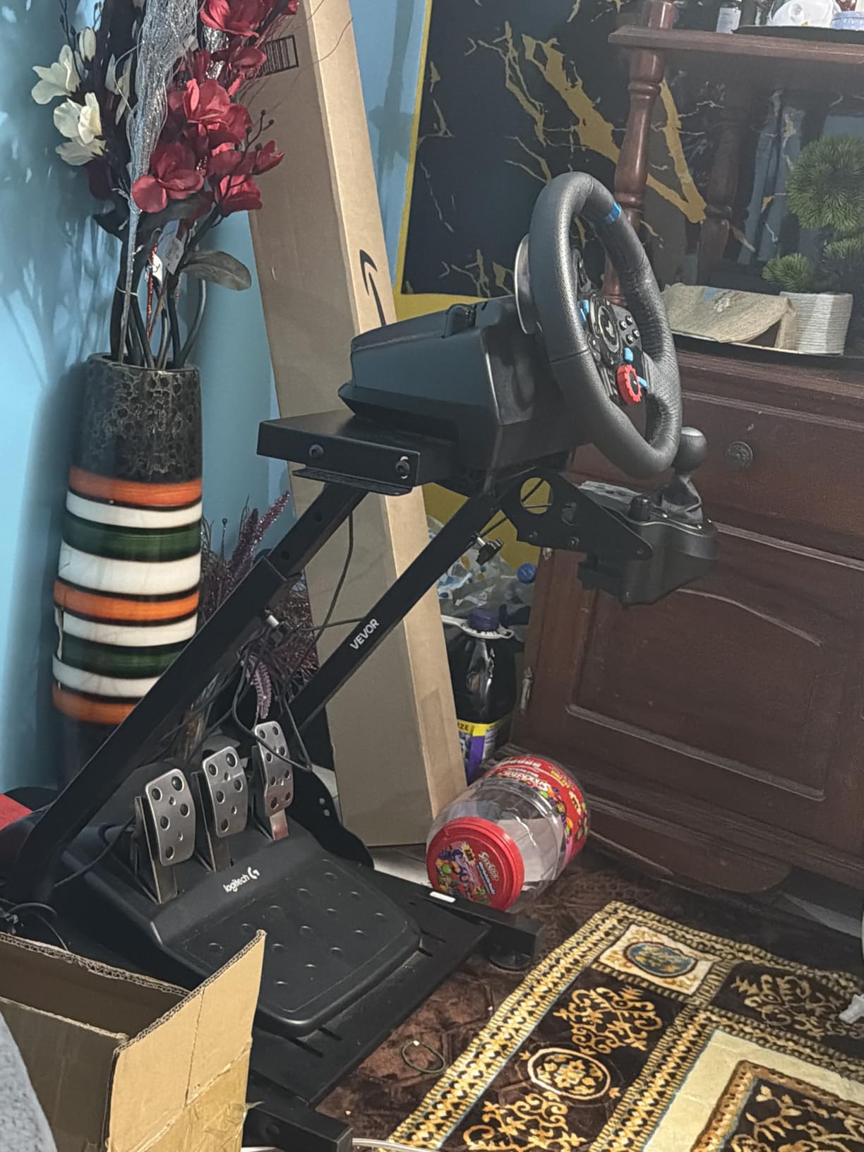 VEVOR Racing Wheel Stand, Adjustable & Foldable Simulator Stand for Logitech G29 G27 G920 G923, Thrustmaster T300RS T300GT T248 TS-PC TSXW Gaming Cockpit,Pedals Simulator NOT Included customer photo 2