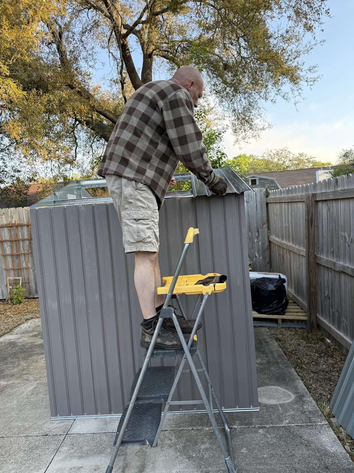 Aoxun 6' x 4' Lean to Shed Outdoor Steel Garden Utility Cabinet with Lockable Door Waterproof & Rust-Proof for Yard, Patio, Backyard (Brown) customer photo 1