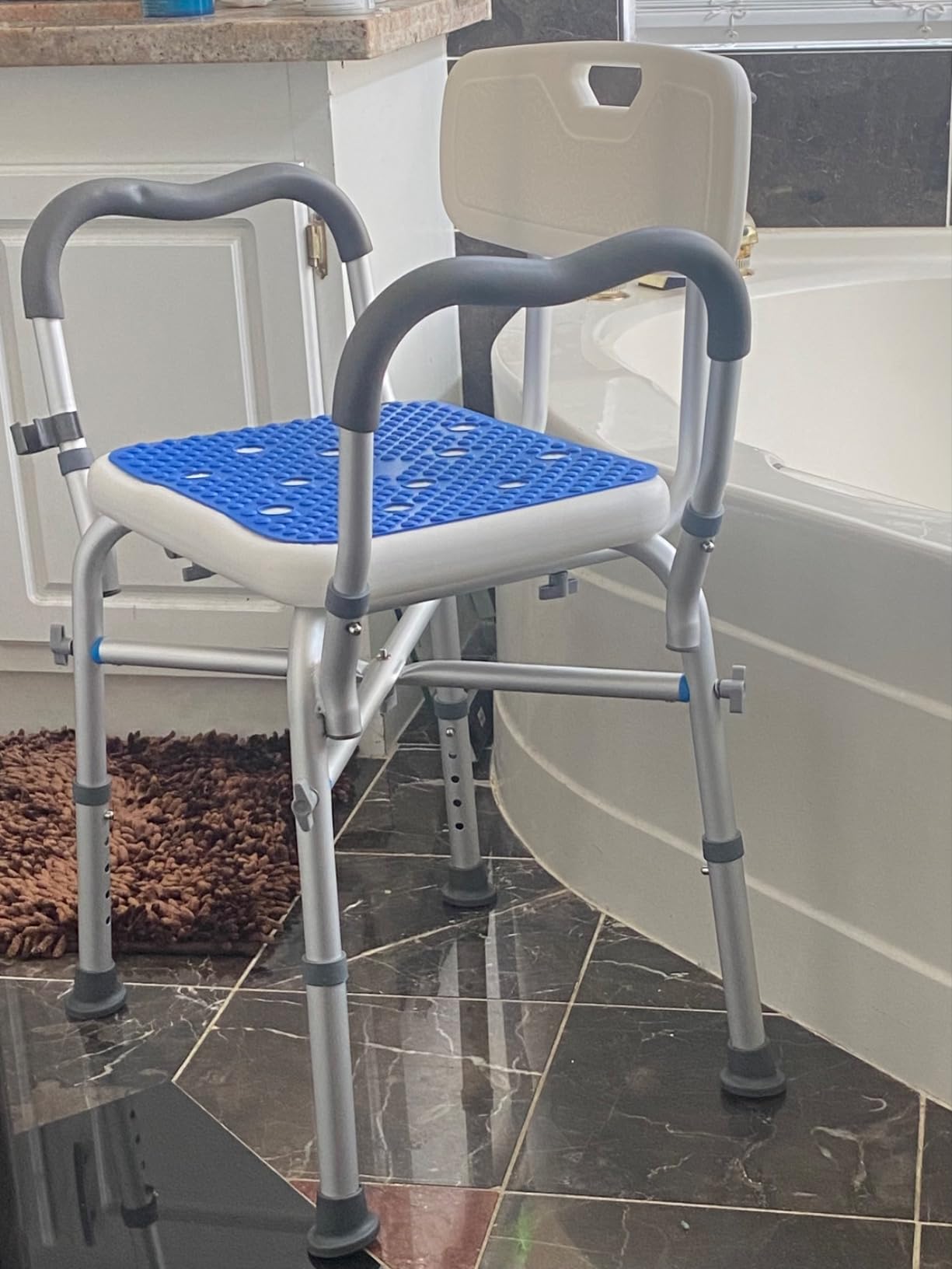 KingPavonini 360° Swivel Shower Chair for Inside Shower, 550 LB Heavy Duty customer photo 1