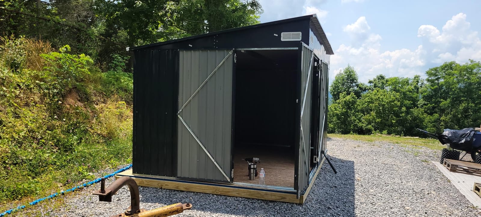 Aoxun 7.5'x4' Triple Door Shed Outdoor Storage Shed Black customer photo 1