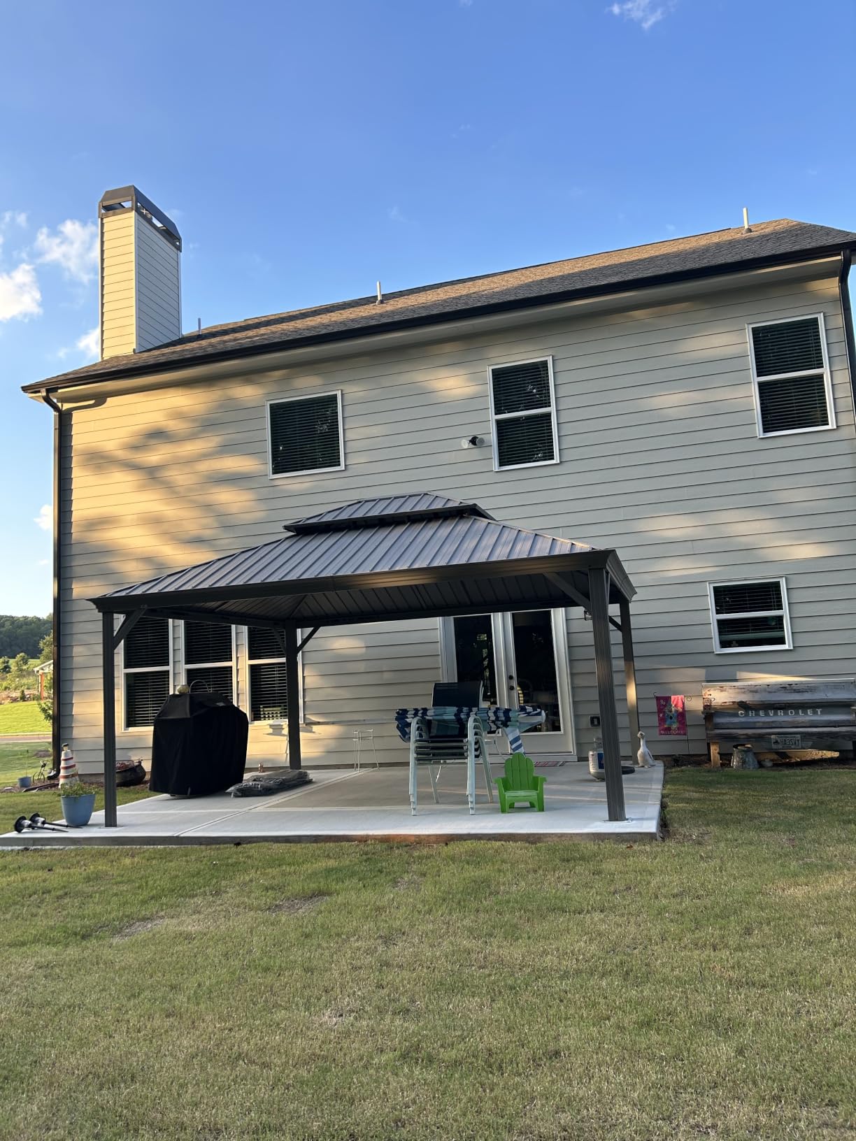 PURPLE LEAF Hardtop Gazebo 13' x 17' Patio Gazebo, Black Curtain & Netting customer photo 2