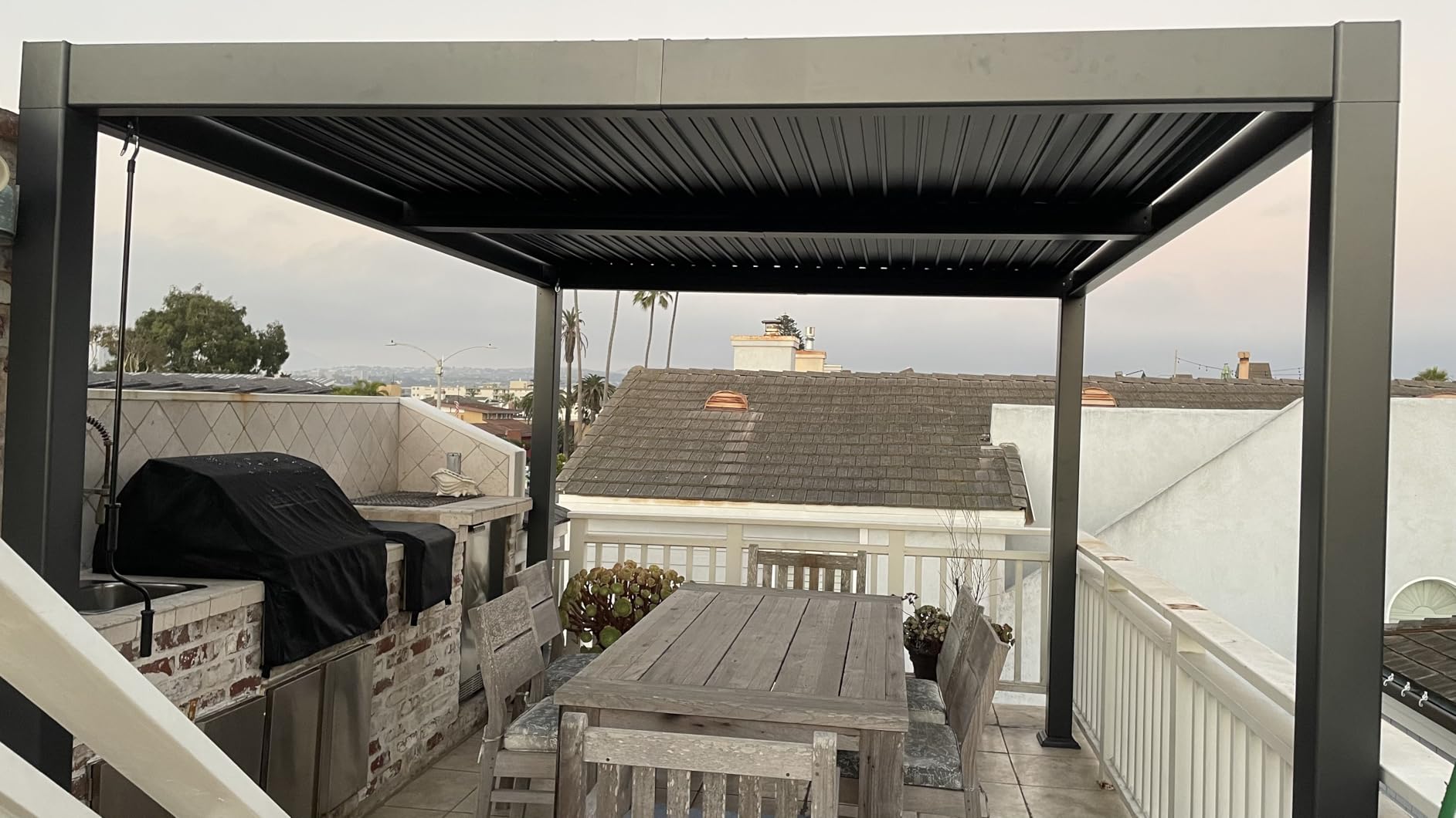 PURPLE LEAF Louvered Pergola 10' x 10' Outdoor Pergola w/Drainage System customer photo 2