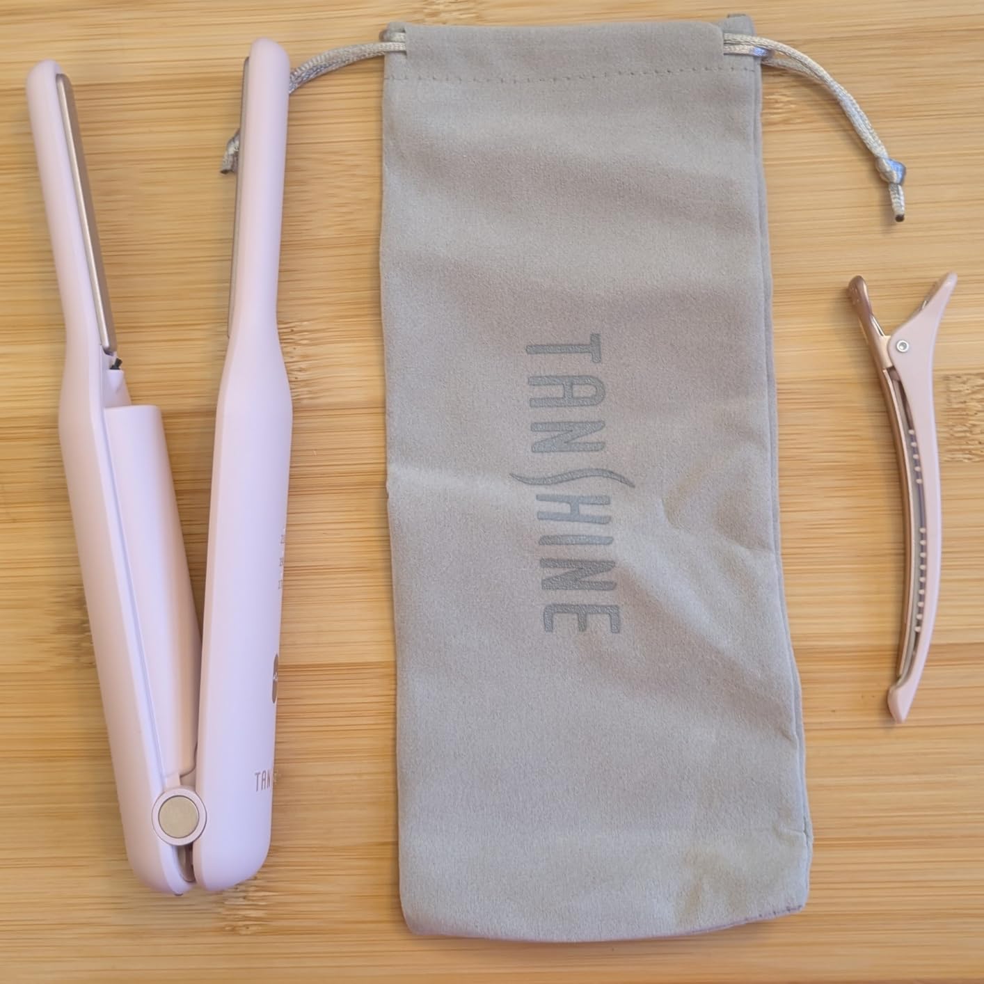 TANSHINE Cordless Mini Flat Iron for Bangs & Short Hair, USB-C Rechargeable Travel Hair Straightener with Negative Ions customer photo 2