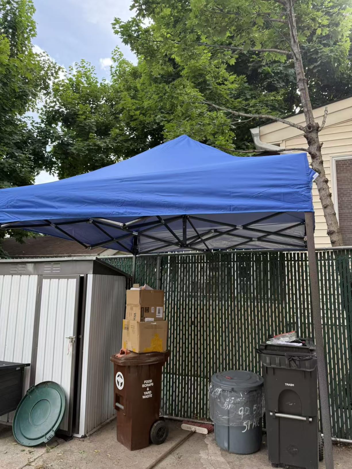 COBIZI 10x10 Heavy Duty Pop Up Canopy Tent with 4 Sidewalls, White customer photo 1